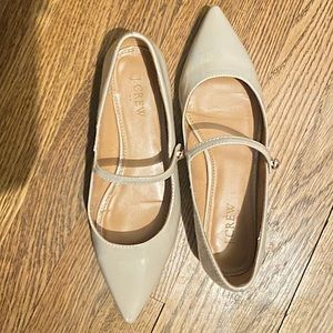 J Crew nude patent leather Mary Jane flats